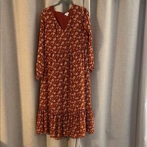 J. Crew Brown Long Sleeve Dress